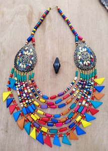 Collier RAWAT Bohème à perles géométriques en os, bijoux fantaisie indiens faits à la main pour anniversaire - Product Image 4