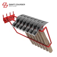 Soporte de pared metálico industrial promocional para herramientas, exhibidor de martillos con altura ajustable, fácil montaje DIY sin herramientas