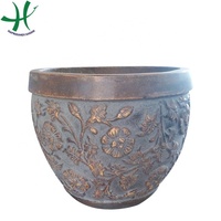 Macetas de Cerámica Modernas y Elegantes con Acabado Tallado a Mano, Macetas Grandes para Exteriores, Decoración para el Hogar y el Jardín