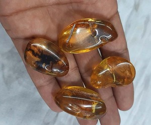 Gemas de tamaño libre de cabujón suelto liso con forma de mezcla de ámbar báltico de grado más alto para joyería de boda - Product Image 1