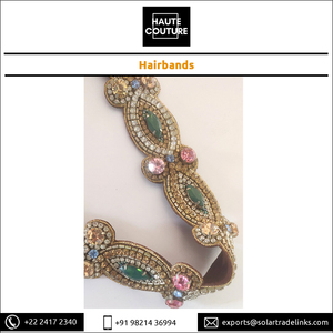 Diadema bordada a mano más vendida, cuentas hechas, diademas de moda de ojo de Marqués Esmeralda para niñas - Product Image 3