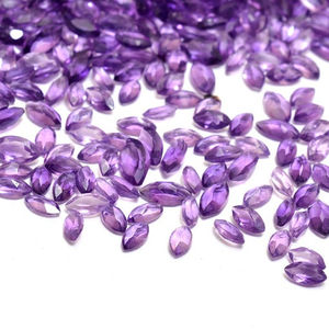 6mm 8mm naturel améthyste africaine à facettes Marquise coupe pierres précieuses semi-précieuses en gros pierres en vrac pour l'usine de fabrication de bijoux - Product Image 1