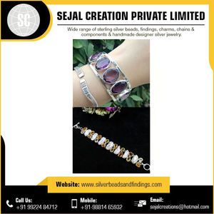 Pulsera de piedras preciosas de Plata de Ley 925 con diseño de moda personalizado chapado en oro y plata para regalos de fiesta de boda - Product Image 2