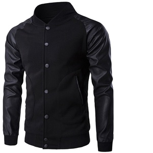 Chaqueta negro/blanco de Melton lana con forro acolchado - Product Image 1