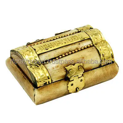 Caja de joyería decorativa, diseño de hojas de resina, incrustación de hueso tallado, caja de joyería