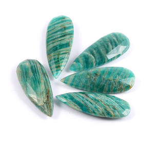 ลูกแพร์ Briolette เหลี่ยมเพชรพลอยธรรมชาติ Amazonite,ขนาด16X40มม. สำหรับทำเครื่องประดับ - Product Image 1