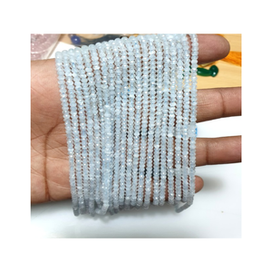 ลูกปัดพลอยสีม่วงขนาด3มม. สีฟ้า10เส้น13นิ้ว - Product Image 1