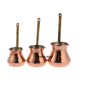 Juego de tres Teteras de cobre de buena calidad, cafetera de diseñador hecha a mano, tetera de cobre elegante clásica y vendedora caliente - Product Image 1