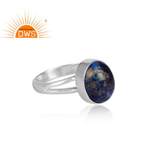 Oval Cut 925 Sterling Fine Silver Women's <b>Ring</b> Jewelry Wholesaler Natural Copper <b>Lapis</b> <b>Lazuli</b> Gemstone Handmade <b>Ring</b> Jewelry - Product Image 3