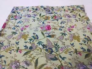 ชัยปุระอินเดียพิมพ์ผ้าฝ้ายผ้าวิ่งดอกไม้สีย้อมธรรมชาติผ้าพิมพ์หน้าจอมืออินเดียพิมพ์ผ้า - Product Image 2