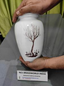 Urna viva pintada a mano de aluminio para cenizas humanas Brassworld India Suministros funerarios - Product Image 6
