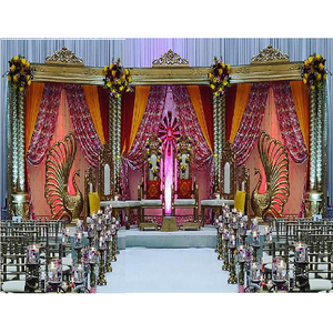 Magnifique Mariage Indien Ouvert Mandap Grand Doré Ouverte Mariage Mandap De Mariage Indien Style Ouvert Hindou Mandap - Product Image 1