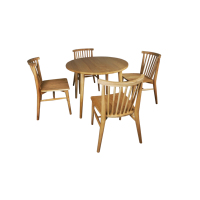 Chaises et table de salle à manger en teck massif traditionnel, minimalistes, écologiques, ensembles de meubles de jardin pour l'extérieur