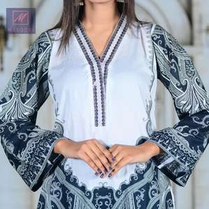 High Quality Digital Print Cotton Indian Pakistani Women's Modern Style Party Wear <b>Kurtis</b> for Summer - Product Image 2
