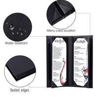 Penjualan Terbaik Folder Menu tahan air kulit sintetis PU di hitam coklat dengan hasil dekoratif rajutan Untuk restoran bar anggur