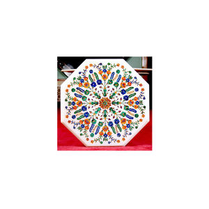 Haut de Table basse à incrustation de marbre, octogonal Exclusive - Product Image 1