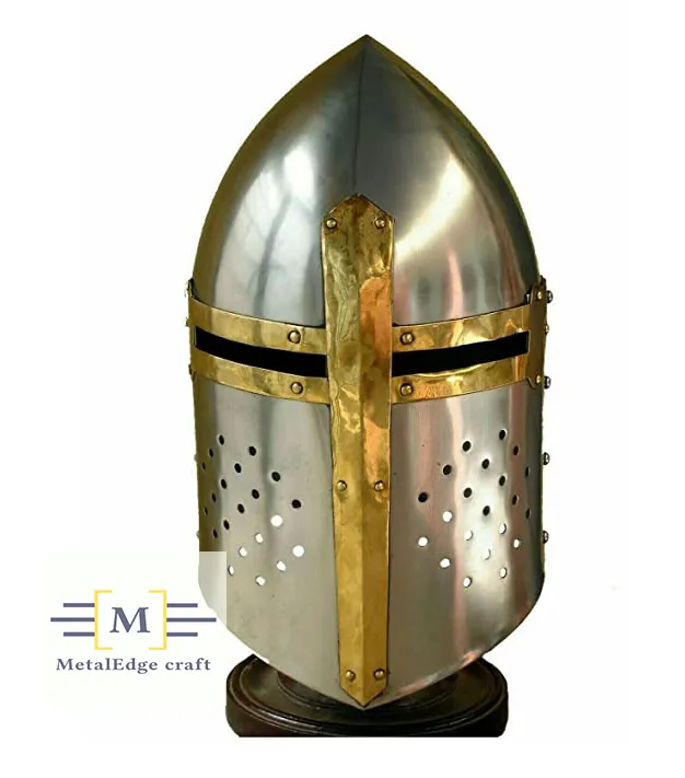 Capacete de bronze cavaleiro medieval, capacete de cavaleiro, cavaleiro, uso adulto, traje de capacetes, espartan