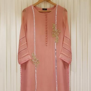 LATEST----STYLISH-EMBROIDERY---KURTA WITH <b>PANT</b> FOR Party-wear-dress with applique work for Party/ Wedding =2021. - Product Image 1