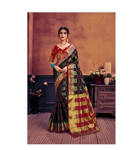 Saris en soie et coton Banarasi, multicolores, designs modernes, lavables, pour occasions spéciales, vêtements de mariage, vente en gros - Product Image 1