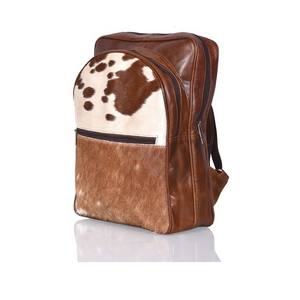 High Quality Vintage Cow Hair Hide 100% Genuine Leather Backpack Boho Style South West Fashion <b>Laptop</b> <b>Bag</b> Summer Season National - Product Image 1