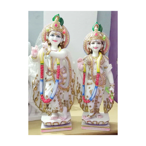 Sculpture Radha Krishna en marbre blanc, magnifique bijou de grande qualité, - Product Image 1