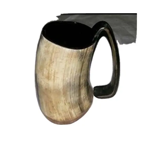 Кружка из рога буйвола, кружка для напитков с длинной ручкой и естественным черным Рогом, кружка для пива
