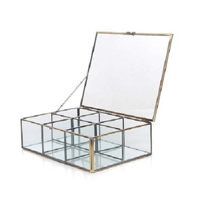 Boîte à bijoux en métal et verre pour le stockage de bijoux et cosmétiques Boîte à bijoux couleur or rose de qualité supérieure - Product Image 4