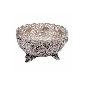 Cuenco de fruta único para el Hogar, Restaurantes, Hotel, diseño moderno, Color plateado y blanco, hecho como tazón de Metal, uso como cocina - Product Image 1