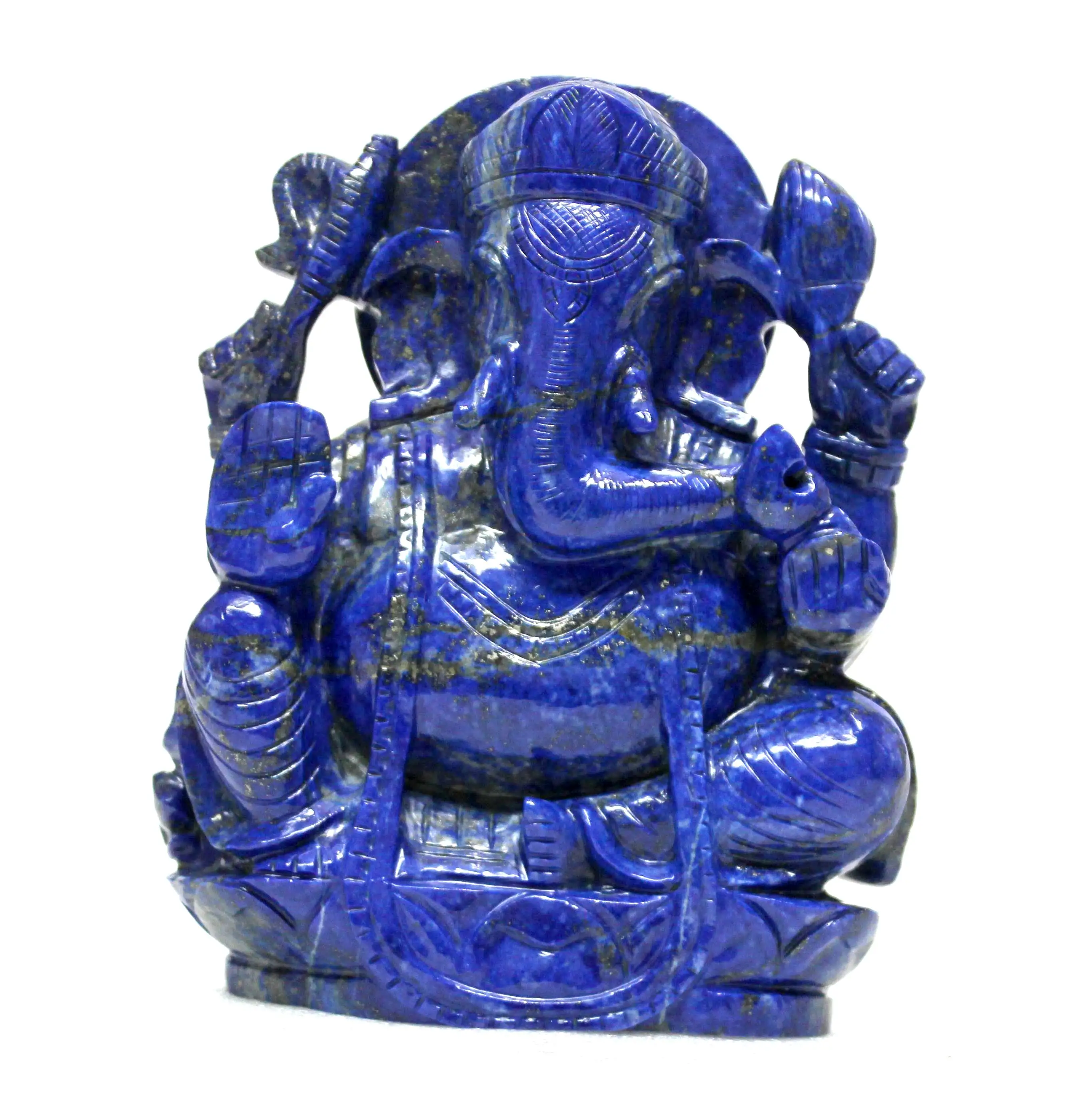 Petit Lapis Lazuli Ganesha décoration de la maison sculpture Statue Figurine pidras naturelles cristal pierre de guérison