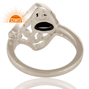 ธรรมชาติสีดำนิลพลอยผู้หญิงแหวนเครื่องประดับผู้ค้าส่ง925งบเงินผู้ผลิตเครื่องประดับปรับแหวน - Product Image 3