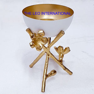 Support à fleurs en métal coulé couleur dorée blanc mat bol brûleur de haute qualité Mabkhara encens charbon de bois Oud - Product Image 1