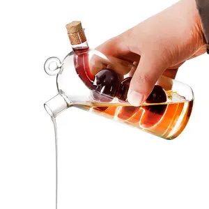 Botella de especias de alta temperatura, tarro de vidrio para salsa, aceite y vinagre, almacenamiento de vidrio sellado, botellas de vino