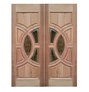 הבחירה המועדפת סיני סגנון כניסה הראשית זכוכית כפול עלה מוצק עץ דלת כניסה הראשית סוג nyatoh טהור מוצק עץ סוג