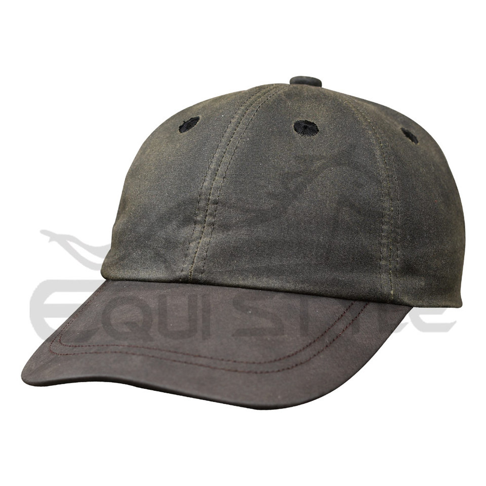 Plain Baseball Hats Olive Green Color Waxed Canvas Baseball Caps Top Quality Material Fully Customized Design Baseball Caps