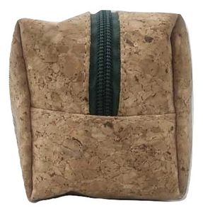 Trousse à cosmétiques en liège naturel Fermeture à glissière à motif de bonbons de style bohème écologique Solution de stockage élégante - Product Image 1