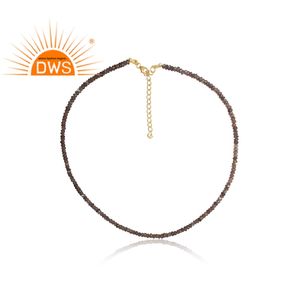 Ensemble de perles en Labradorite plaqué or, collier fantaisie, argent Sterling 925, vente en gros, bijoux - Product Image 2