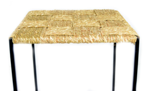 Table d'appoint tabouret de bar fabriqué à la main jonc de mer tissé haut cadre en métal salon de la villa chambre à coucher utiliser table basse meubles - Product Image 2