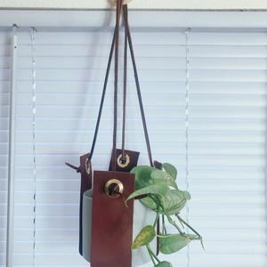 Nouveau style de travail du cuir avec cordon de coton cintre de plante cadeau fait main pour les amoureux des plantes - Product Image 1