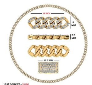 Diferentes patrones únicos diamante cristiano Miami enlace cubano Chain-14K oro amarillo Rosa 100-400 gramos collar Hip Hop regalo - Product Image 3