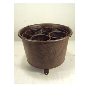Antique Finished Metal 4 Bottle Wine <b>Stand</b> for Bar Hotel Use - Product Image 1