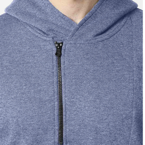 Sudadera con capucha/sudaderas con capucha lisa de ajuste clásico con logotipo personalizado bordado estampado azul marino Melange sudaderas con capucha con panel de cremallera estilizado - Product Image 3