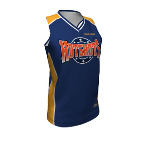 เสื้อบาสเก็ตบอลแบบซับลิเมชั่น Hotshots คอวี แขนกุด ระบายเหงื่อได้ดี สำหรับผู้ใหญ่ ทรงสปอร์ต - Product Image 1