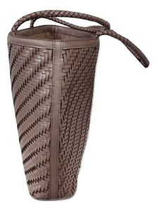 Sac à main fourre-tout à motifs bonbons en cuir véritable tissé pour femmes de qualité supérieure fermeture ouverte et doublure en polyester - Product Image 3