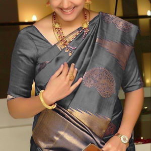 ผ้าส่าหรีผ้าไหม Banarasi เสื้อกับเสื้อผู้หญิงชุดปาร์ตี้ทุกวันผ้าส่าหรีผ้าฝ้ายนุ่มขายส่งราคาถูก - Product Image 1