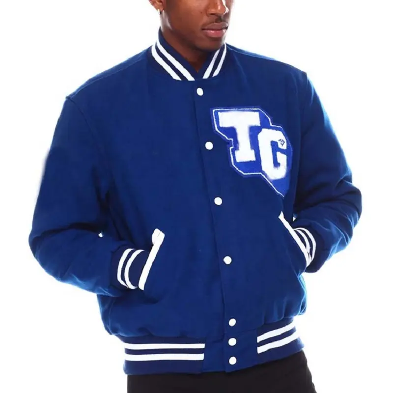 Hot selling custom cool style fleece winter baseball bomber leather varsity jackets for men