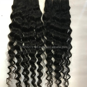 วิกผมอินเดียบริสุทธิ์แบบ100% HD วิกผมลูกไม้สีดำธรรมชาติสไตล์ซูเปอร์เวฟด้านหน้าผ้าคู่สำหรับผู้หญิง - Product Image 4