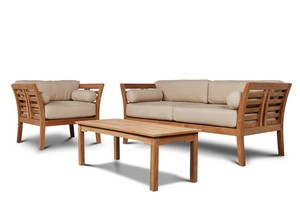 Ensemble de canapés de jardin en teck massif moderne, meubles d'extérieur - Product Image 2