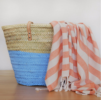 Serviette Kikoy 100% coton rayée avec motif éponge, nouveau design magnifique. Fournisseur de serviettes Kikoy 100% bio en Inde.