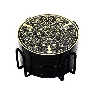 Sous-verres en laiton fabriqués à la main de haute qualité gravés en profondeur tapis de Table de conception de nouveauté pour la décoration de Table de cadeaux de bureau à domicile - Product Image 1