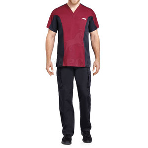 High Quality Best Selling Men <b>Scrub</b> Uniforms Knitted 100% Cotton <b>Scrub</b> <b>Sets</b> for Hospital Use Custom Logo Online Sale - Product Image 3
